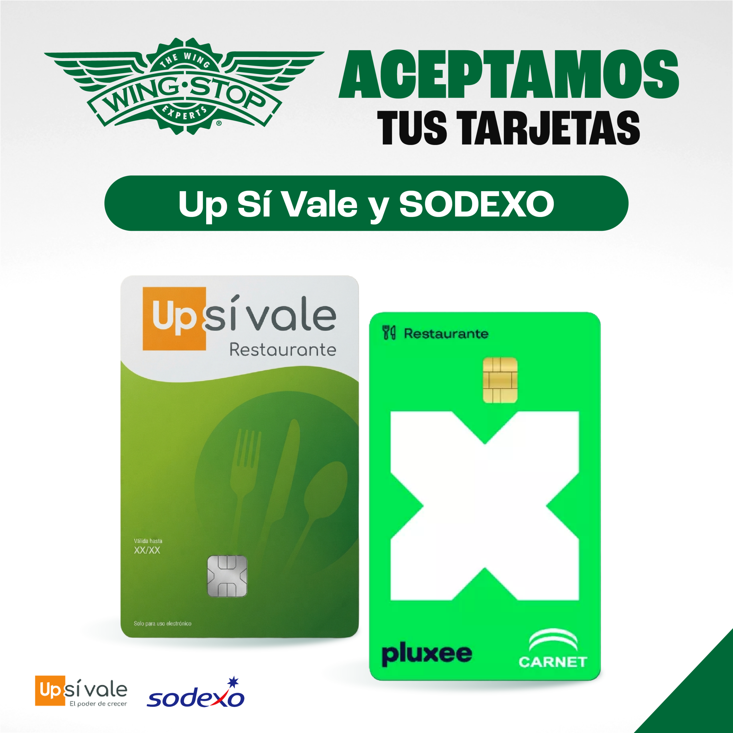 Tarjetas Up Sí Vale y Sodexo